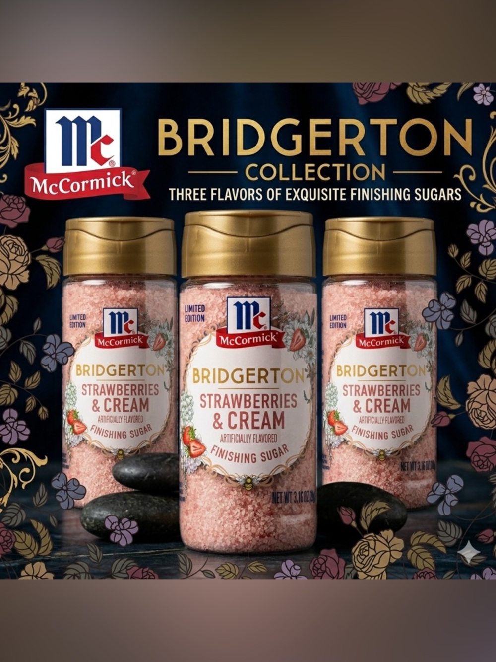 McCormick Bridgerton LIMITED EDITION 3-Pack Strawberries& Cream Sugar (3.6oz)